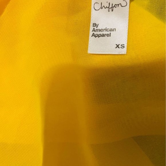 NWOT American Apparel chiffon puff sleeve blouse - Picture 3 of 4